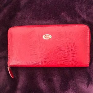 Red multi compartment wallet